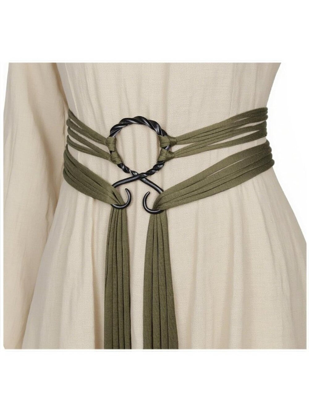 Medieval Witch Rope Belt with Viking Troll Cross - Unique Women's Accessories